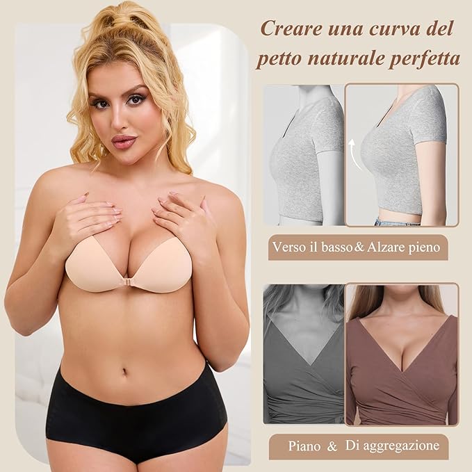Soutien-gorge adhésif push-up sans bretelles – Image 3