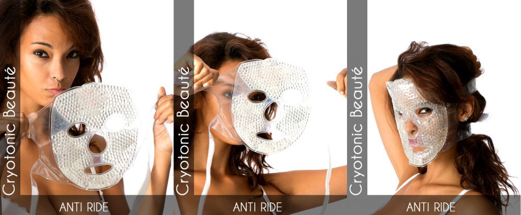 Glaçons sur le visage comme anti-ride grâce au masque facial glacé Glaçons sur le visage comme anti-ride grâce au masque facial glacé