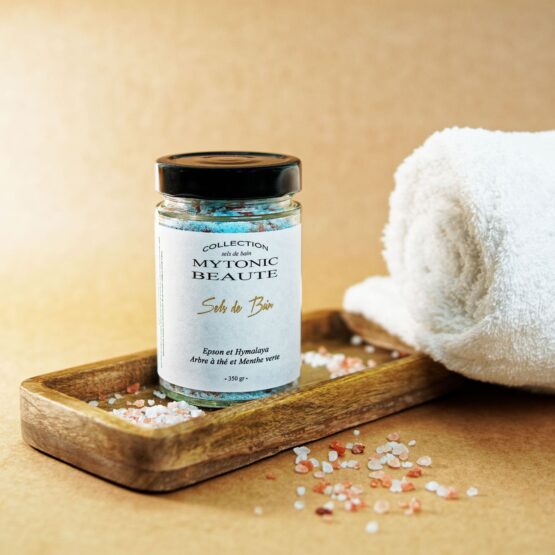 Sel de bain à l'huile essentielle d'arbre à thé et de menthe verte 350g