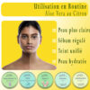 gel aloe vera bio au citron éclaircissant visage