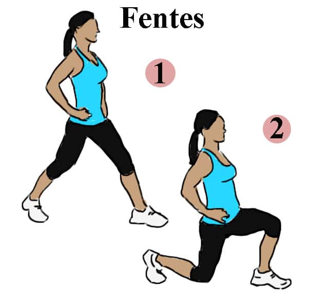 Fentes lunge (avec ou sans haltère)