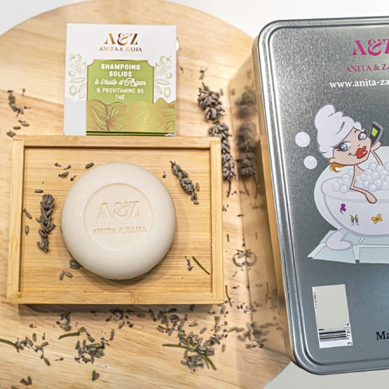 shampoing solide à l'huile d'argan avec joli coffret
