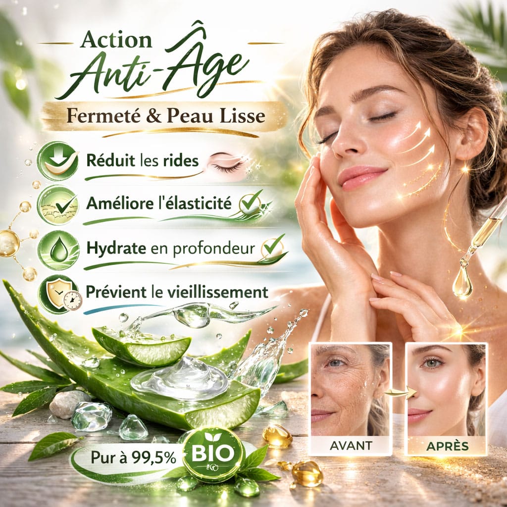 gel aloe vera comme anti age et anti rides efficace