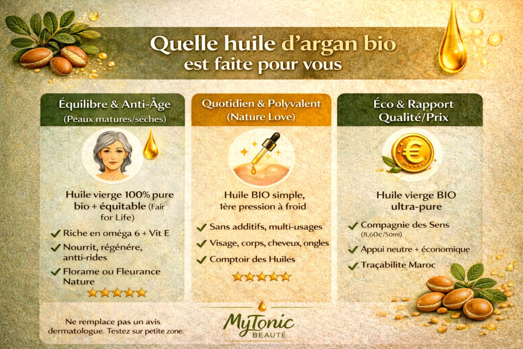 comparateur des huiles d'argan bio