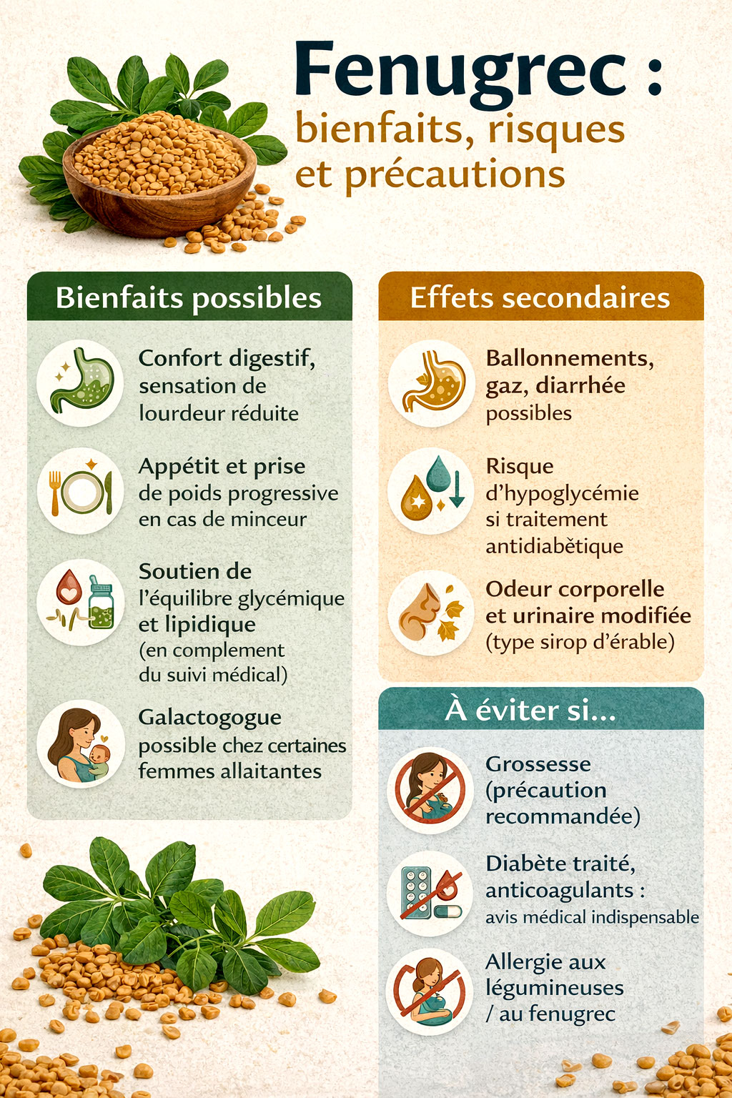 fenugrec bienfaits risques et précautions